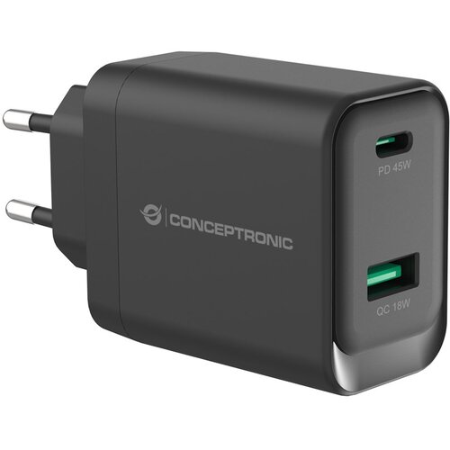  Conceptronic ALTHEA20B45 2-Port 45W GaN USB PD Charger, USB-C x 1, USB-A x 1, QC 3.0, PPS, PD 3.0 Cijene