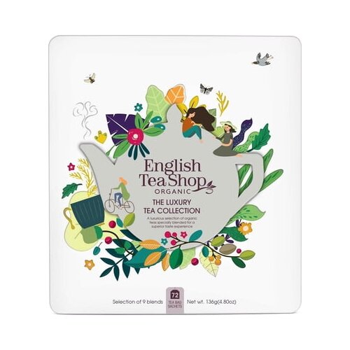 English Tea Shop Kovinska darilna &amp;scaron;katla z selekcijo bio čajev &amp;quot;Luxury Tea Collection&amp;quot; Slike