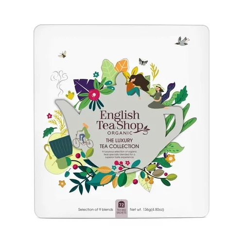 English Tea Shop Kovinska darilna škatla z selekcijo bio čajev "Luxury Tea Collection"