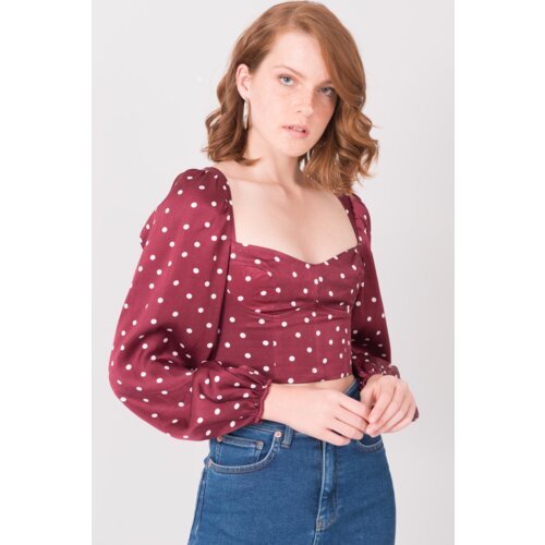 By Sally Blouse-15814-burgundy Cene