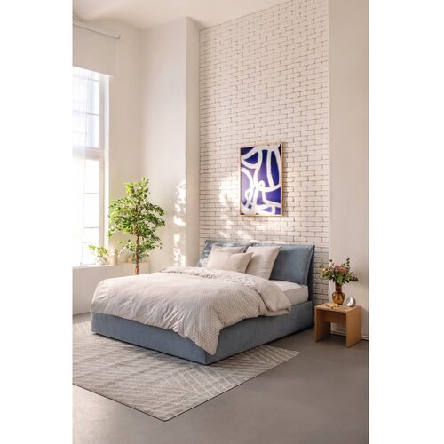 Bonami Selection Modra oblazinjena zakonska postelja s prostorom za shranjevanje z letvenim dnom 160x200 cm Myra Pillow &amp;ndash; Slike