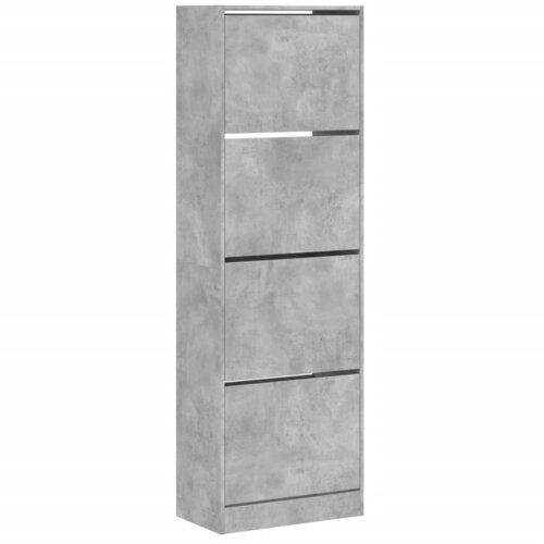Maison Chic Omarice za obutev - Kopa za čevlje s 4 predali betonsko siva 60x34x187,5 cm, (21778379) Slike