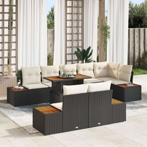  Vrtna sofa set Set od 9 Bež Ratan Tkanina Metal Cene