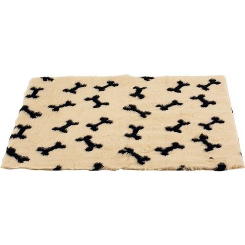 Duvo anti-slip bones ležaljka za pse, krznena, bež-crna, 150x100 cm Cene