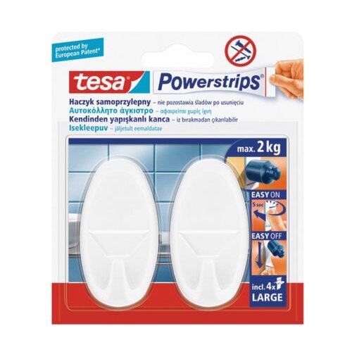 Tesa vešalica powerstrips ovalna Bela 2kom Cene