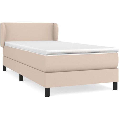 VidaXL Box spring postelja z vzmetnico kapučino 80x200 cm umetno usnje, (20900586) Slike