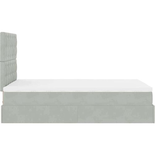 VidaXL Okvir kreveta s madracima svijetlosivi 120x200cm bar&amp;scaron;unasti Slike