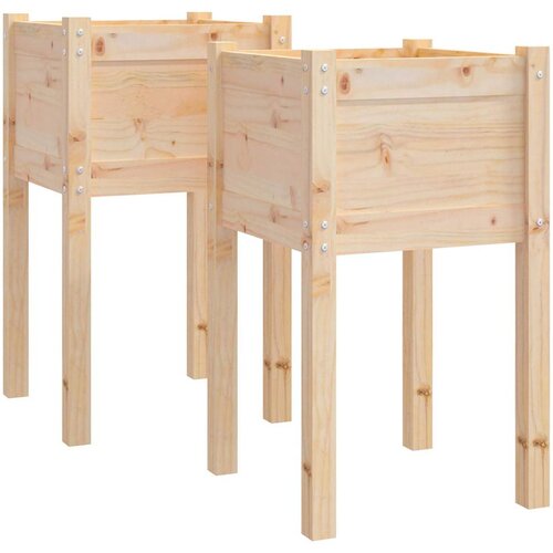  Vrtne sadilice 2 kom 40 x 40 x 70 cm od masivne borovine Slike
