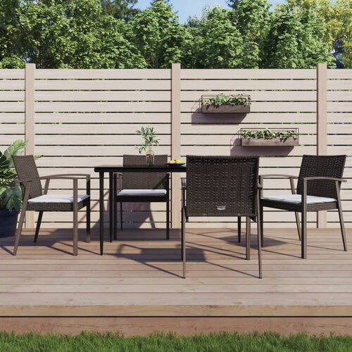 vidaXL Vrtne stolice s jastucima 4 kom smeđe 56 5x57x83 cm poliratan Cijene
