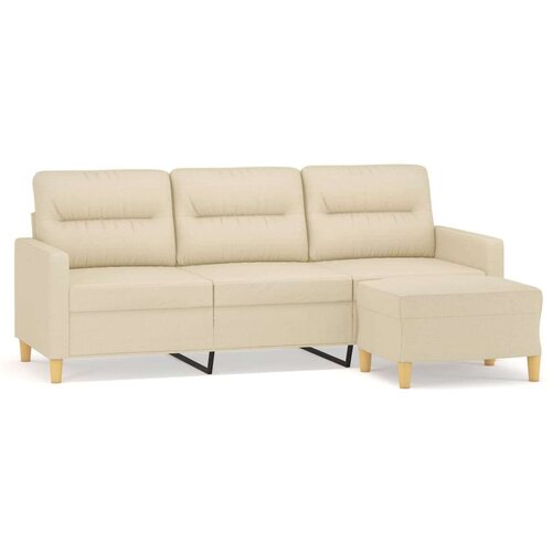  Trosjed s tabureom krem 180 cm od tkanine Slike