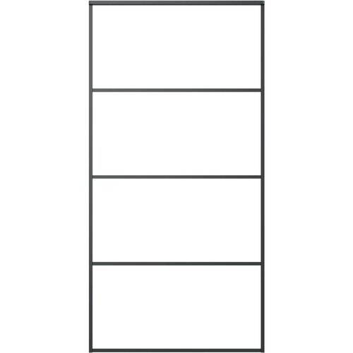  Drsna vrata iz aluminija in ESG stekla 102,5x205 cm črna, (20707261) Cene
