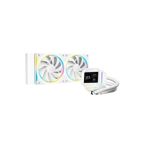DeepCool Komplet za tekočinsko hlajenje AIO Liquid Cooler LM240 WH, 240mm, LCD, ARGB, bel Cene