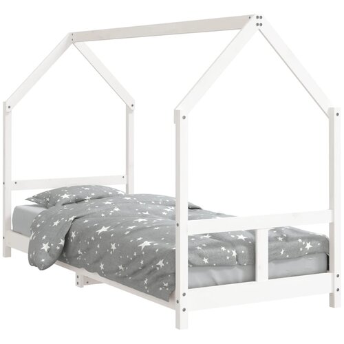 Maison Chic Otro&amp;scaron;ki posteljni okvir - Otro&amp;scaron;ki ležaj bel 80x200 cm trdna borovina-J2725, (21794292) Slike