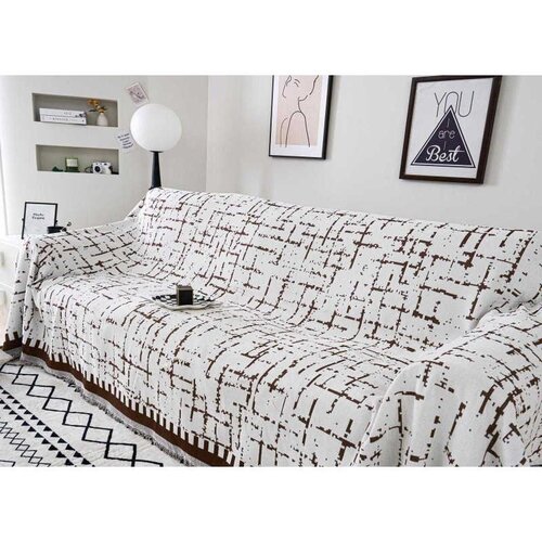Prekrivač za krevet 180x230cm PK-027 - Ukrštene linije braon Cene