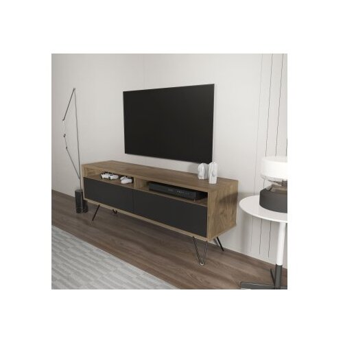 Hanah home tv polica flay walnut black Cene