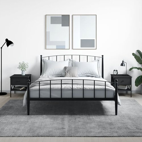 VidaXL Nočna omarica 2 kosa črna 40x42x45 cm inženirski les Slike