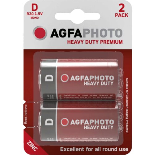 Agfa Zinc baterije APFD, D B2, 1.5V, Blister 2 komada Slike