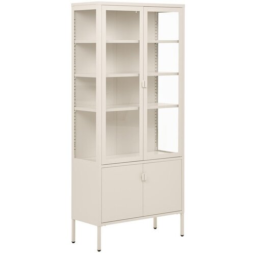 House Nordic Kremno bela jeklena vitrina 80x180x35 cm Brisbane &ndash; Cene