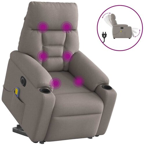 VidaXL Električni masažni naslanjač s funkcijo vstajanja taupe Slike