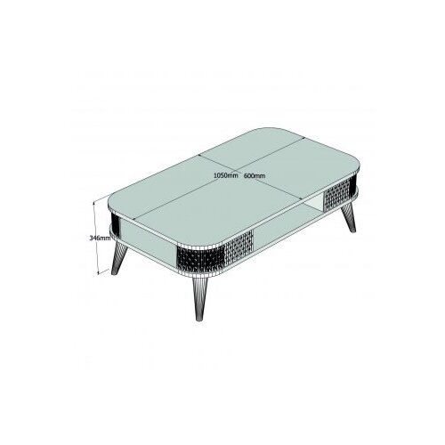 Hanah home Eylul Klub sto, 105x34,6x60cm, Bež-smeđa Slike