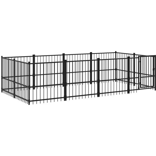 VidaXL Zunanji pasji boks jeklo 7,51 m&amp;sup2;, (20799025) Slike