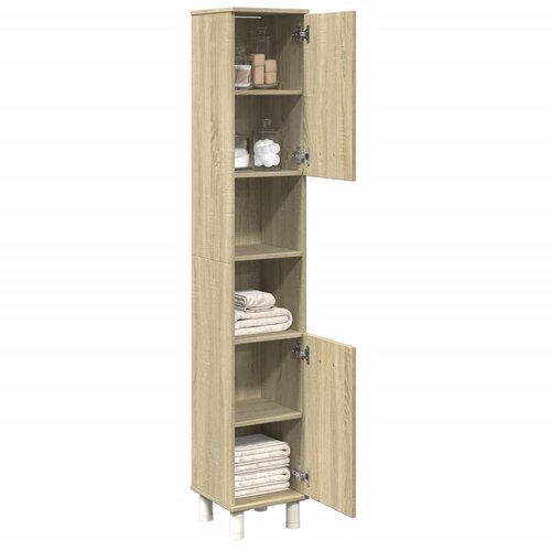 vidaXL Kopalniška omarica sonoma hrast 30,5x30x179 cm inženirski les Cene