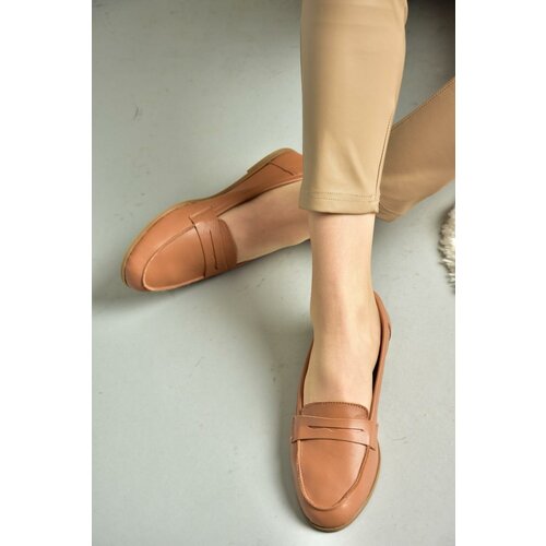 Fox Shoes S291070003 Camel Genuine Leather Flat Flat Shoe Slike