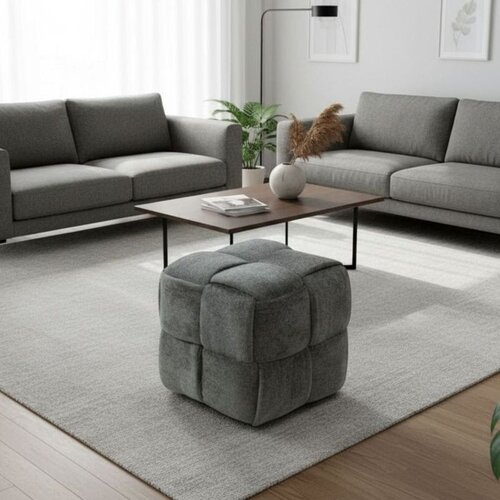 Atelier Del Sofa Sivi Pouf za Pletenje Slike
