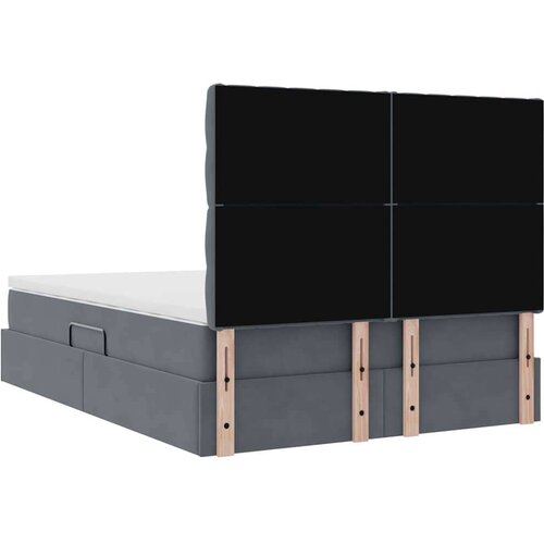  Krevet s prostorom za pohranu s LED-om Tamno siva 140 x 200 cm Slike