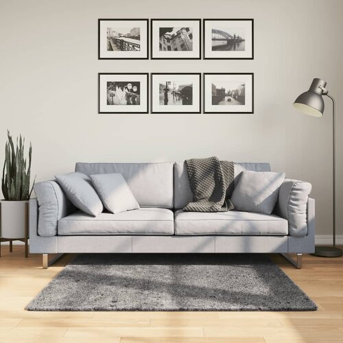 vidaXL Preproga s kratkimi vlakni mehka pralna antracitna 120x120 cm Cene