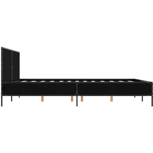  Okvir za krevet crni 150x200 cm konstruirano drvo i metal Slike