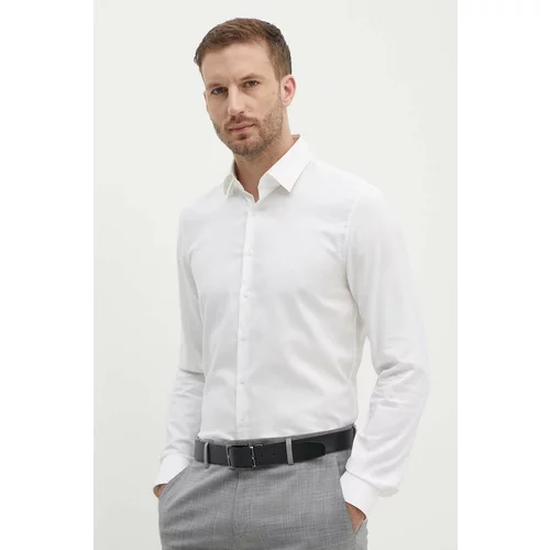 Calvin Klein Košulja za muškarce, boja: bijela, slim, s klasičnim ovratnikom, K10K113164