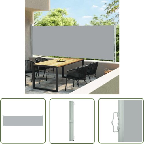  The Living Store Zložljiva stranska tenda za teraso 600x160 cm siva - Stranska Tenda, (21742931) Slike