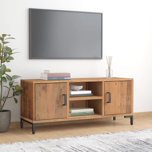vidaXL TV omarica rjava 110x35x48 cm trdna reciklirana borovina Cene