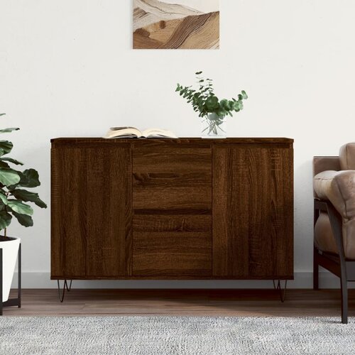 vidaXL Komoda rjavi hrast 104x35x70 cm inženirski les Cene