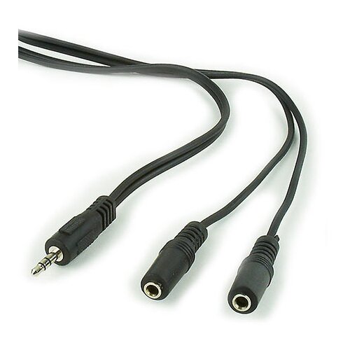 Audio kabl spliter, 3,5mm stereo to 2x3,5mm stereo, 5m, GEMBIRD CCA-415, black Slike