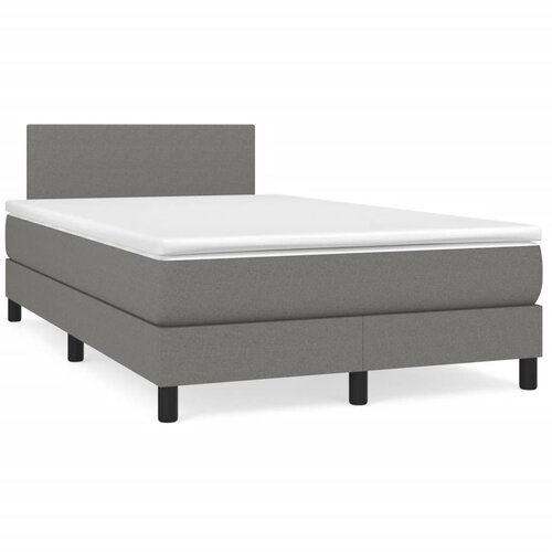 vidaXL Krevet box spring s madracem tamnosivi 120 x 190 cm tkanina Cene