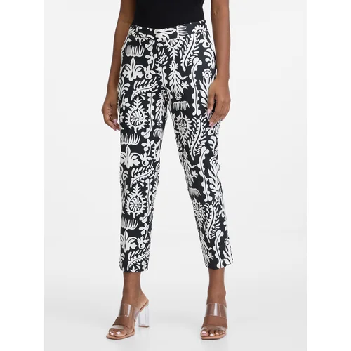 Orsay Black & White Women's Patterned Trousers - Women's