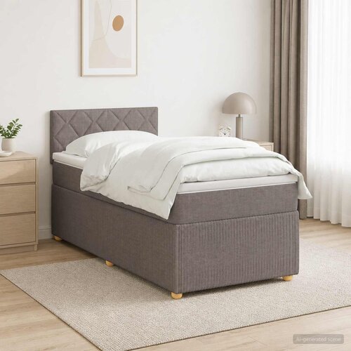  Boxspring krevet s madracem Sivosmeđa 90 x 200 cm Tkanina Cijene