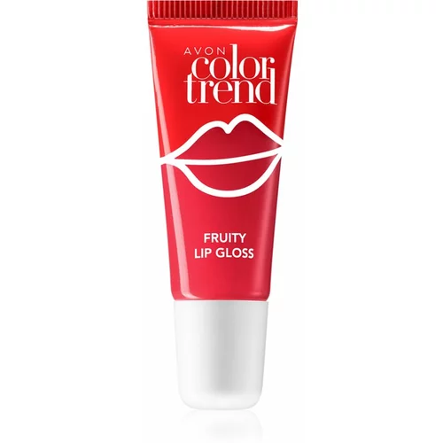 Avon ColorTrend Fruity Lips sjajilo za usne s okusom nijansa Strawberry 10 ml