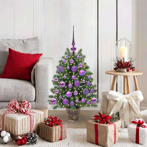 vidaXL Umestno božično drevo med 150 LED Zelena 65 cm PE in PVC Cene