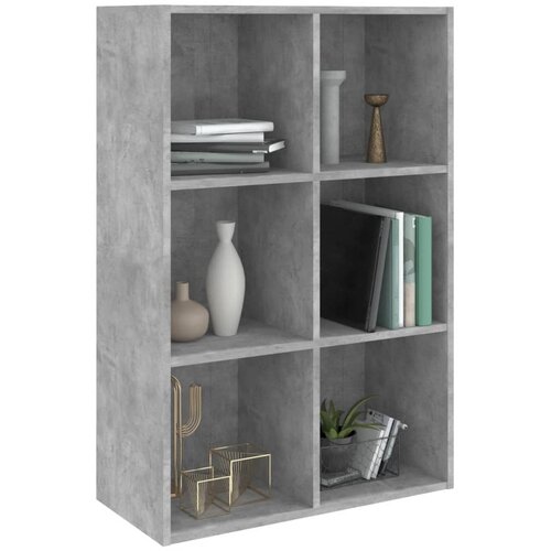  za knjige / komoda siva boja betona 66x30x98 cm iverica Slike