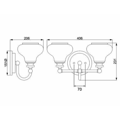 Elstead Lighting Hinkley HK-AINSLEY2-BATH-BB - LED kupatilsko svetlo AINSLEY 2xG9/3W/230V IP44 Slike
