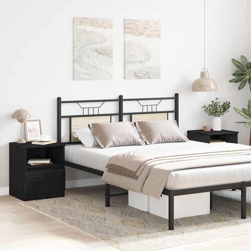  Noćni ormar 2 pcs Crni hrast 40 x 40 x 50 cm Konstruirano drvo Slike