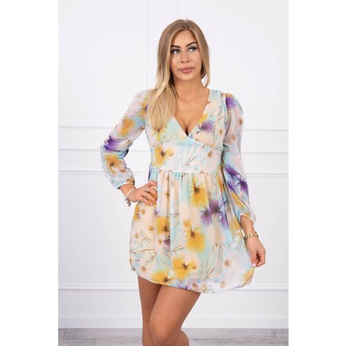 Kesi Airy dress with a yellow floral motif Cene