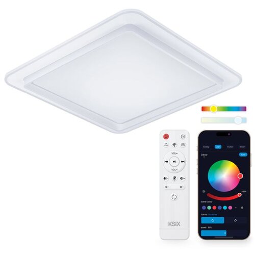 Ksix SmartLED Celeste stropna svjetiljka, 48,5x48,5x9 cm, zvučnik, RGBIC + CCT Cijene