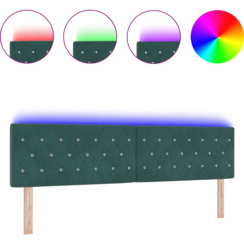  LED uzglavlje s kristalnim dugmadi tamno zelena 90 cm bar&amp;scaron;un Slike