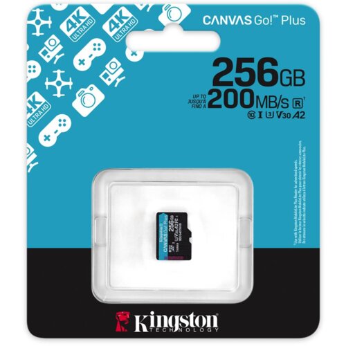 Kingston Memorijska kartica U3 V30 microSDXC 256GB Canvas Go Plus 200MB/s A2 SDCG4/256GBSP Cene