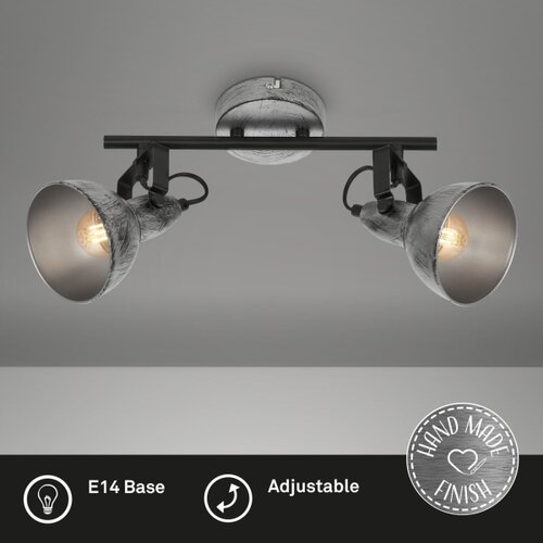 BRILONER 2049-024 - Spot svetlo RETRO 2xE14/40W/230V sivo Slike
