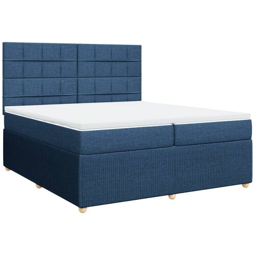 VidaXL Box spring postelja z vzmetnico modra 200x200 cm blago, (21309020) Slike